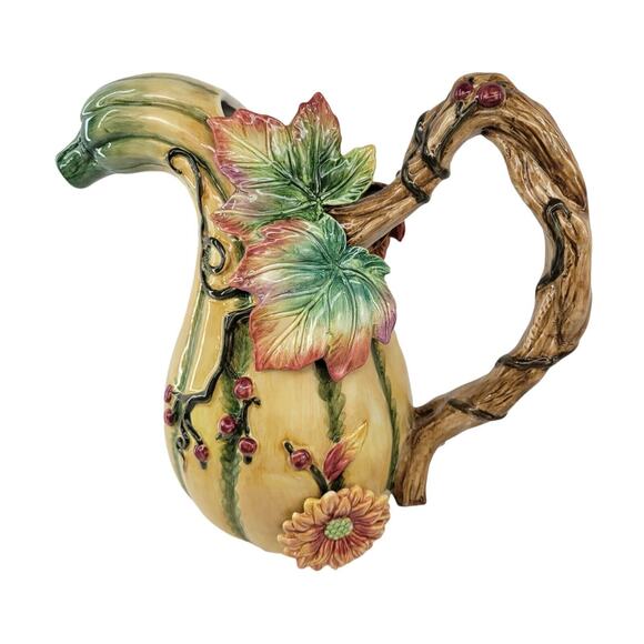 Fitz & Floyd Classics Harvest Heritage Fall Gourd 48 Oz Pitcher 68/605 Discontin - Picture 1 of 14